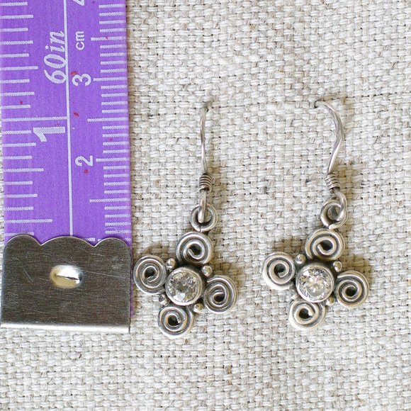 925 Sterling and Clear Crystal Earrings - Picture 3 of 4